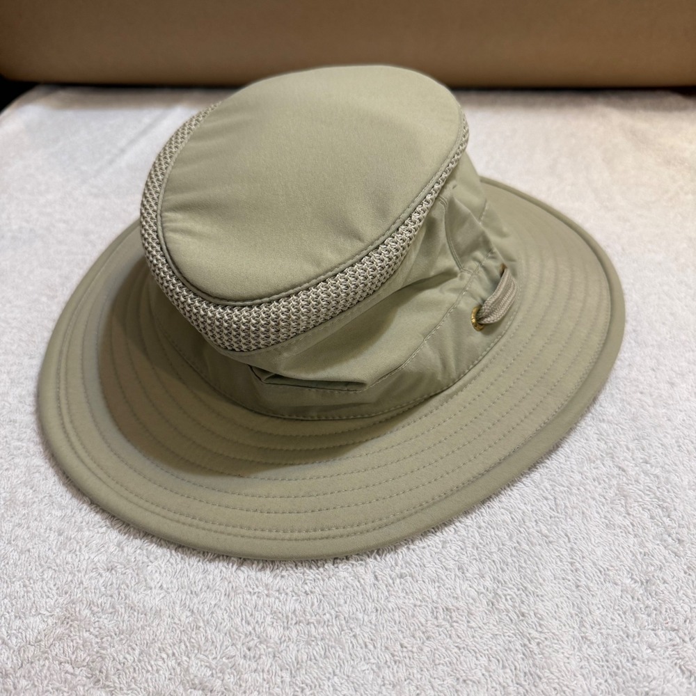 Tilley Airflo Hat Khaki Tan Mesh Ventilation Sun Protection Made in Canada 7 1/8 - Picture 2 of 8